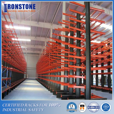 Double Side Arm Heavy Duty Cantilever Warehouse Racking For Bulky Materials Storage