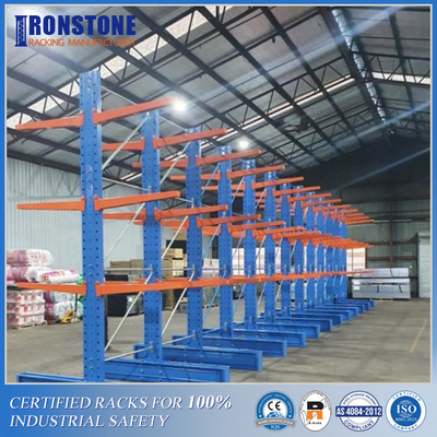 Double Side Arm Heavy Duty Cantilever Warehouse Racking For Bulky Materials Storage