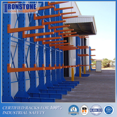 High Strength Steel Heavy Duty Industrial Cantilever Rack For Long Items Storage