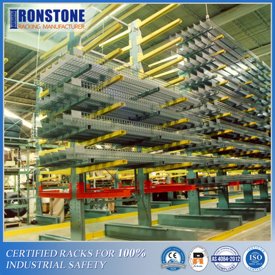 High Strength Steel Heavy Duty Industrial Cantilever Rack For Long Items Storage