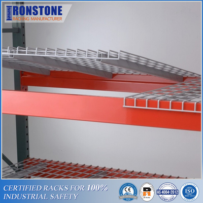 Warehouse Pallet Rack Shelving With Galvanized Wire Mesh Decks For Storage