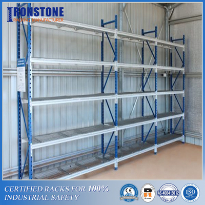 Corrosion Resistant Galvanized Steel Long Span Shelving For Warehouse Storage