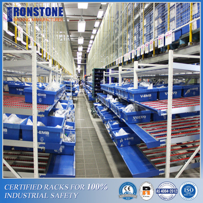Heavy Duty Pallet Racking Carton Flow System For Box Crates Overturn Storage