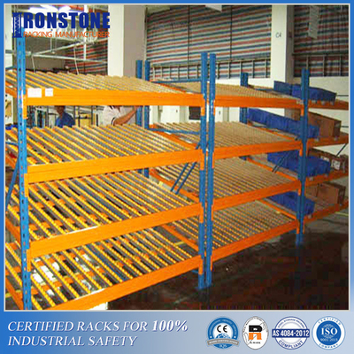 Heavy Duty Pallet Racking Carton Flow System For Box Crates Overturn Storage