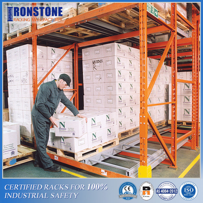 Easy Retrieval Push Back Rack System For LIFO Inventory Rotation